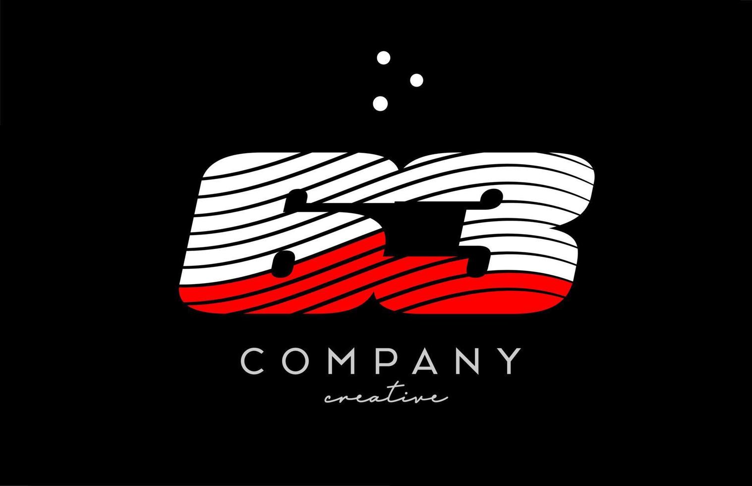 63 número logo con rojo blanco líneas y puntos corporativo creativo modelo diseño para negocio y empresa vector