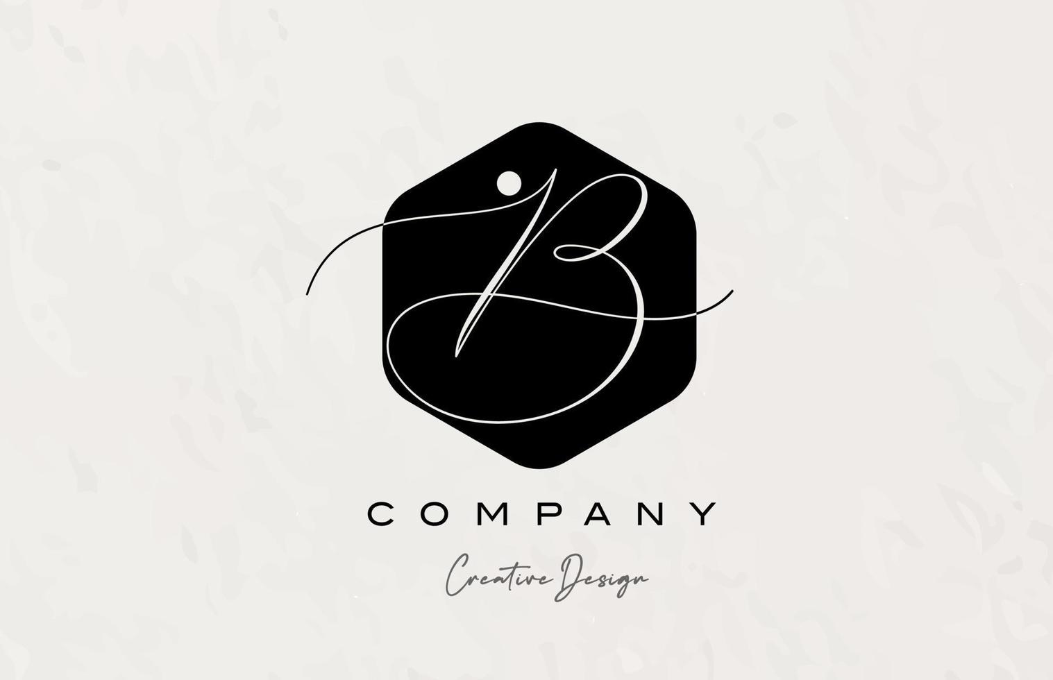 black and white polygon B alphabet letter logo icon design with dot and elegant style. Creative template for business and company vector