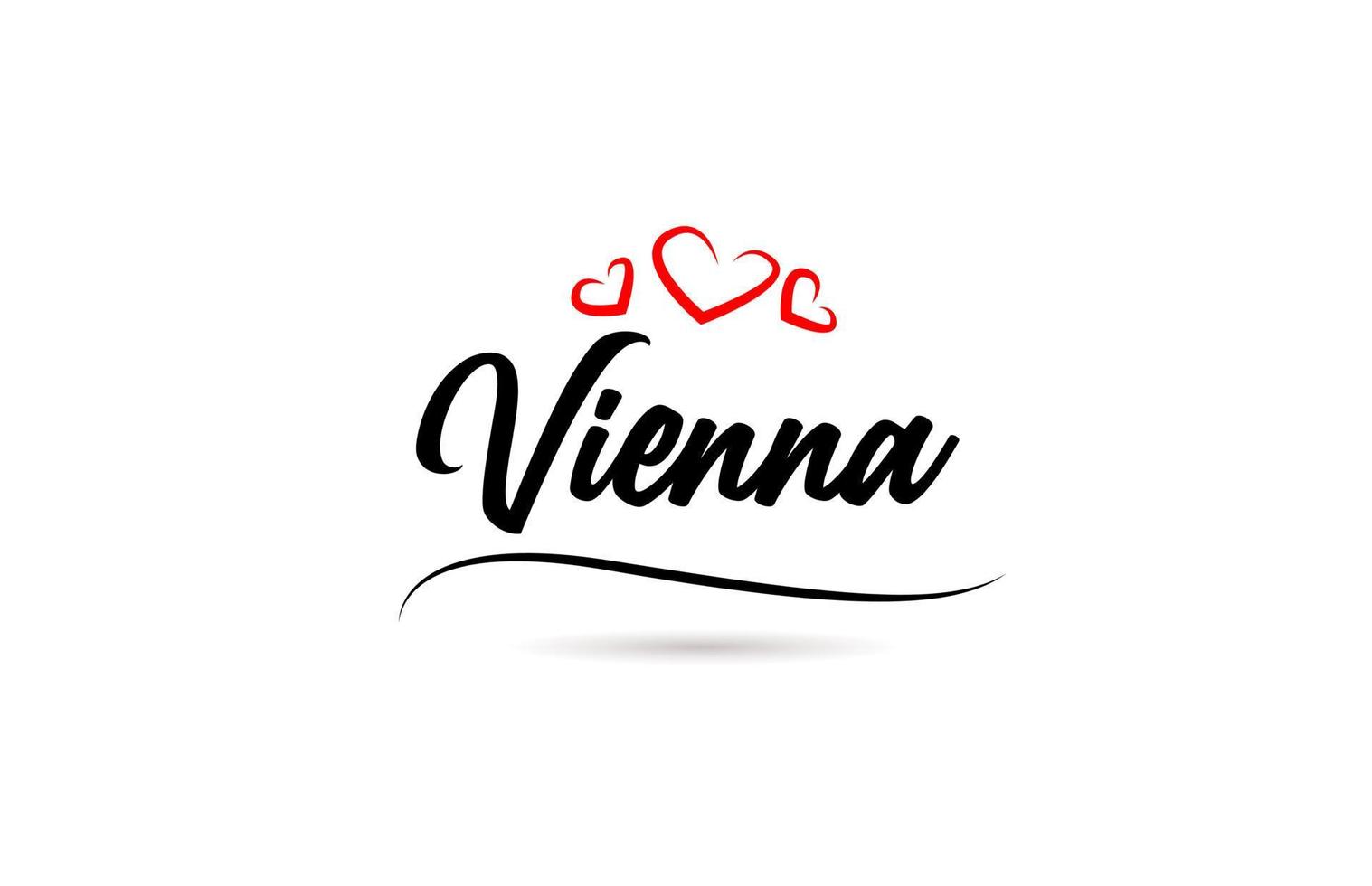 Vienna european city typography text word with love. Hand lettering style. Modern calligraphy text vector