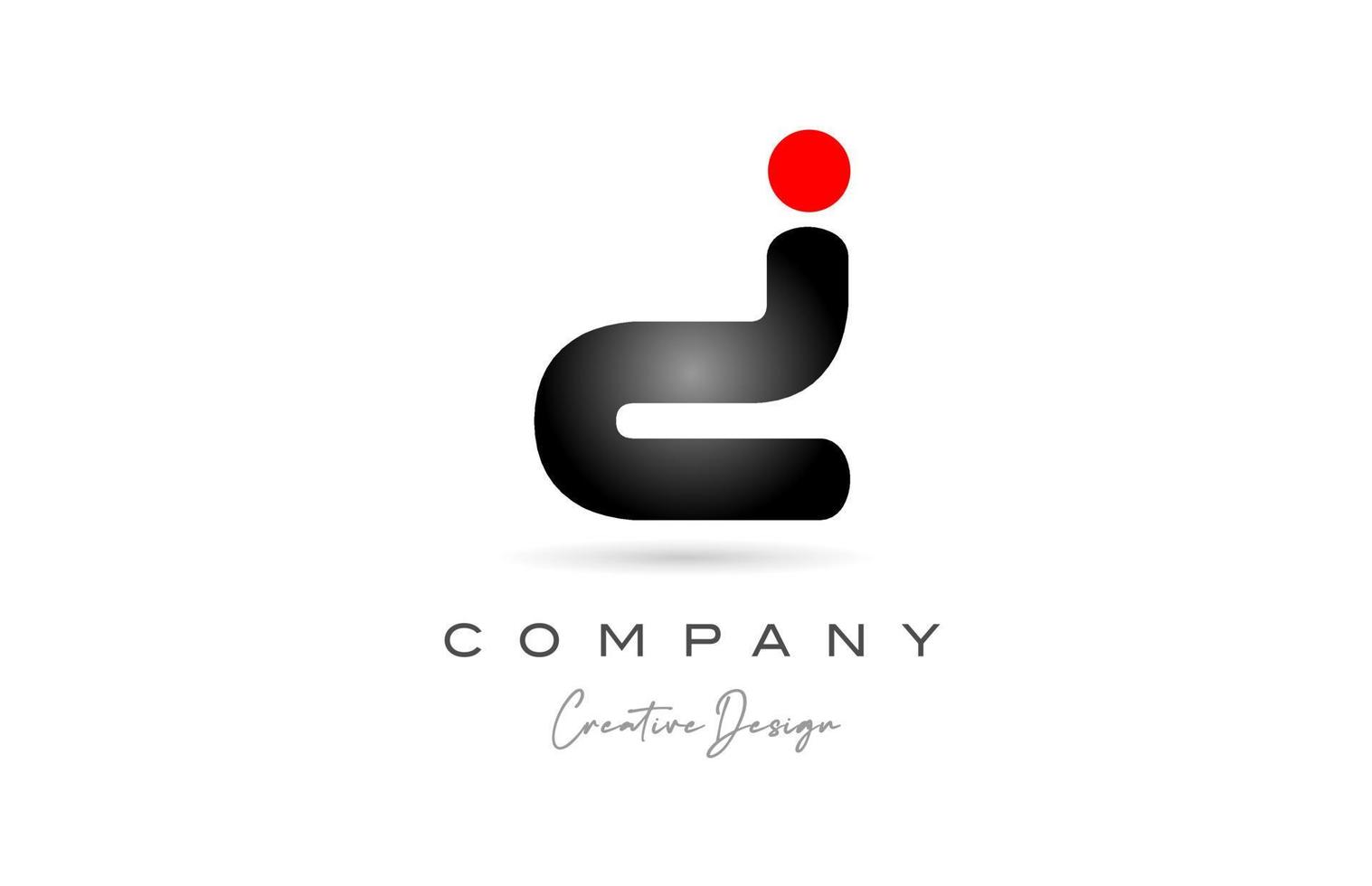 red black dot D alphabet letter logo icon design with gradient. Creative template for business and company vector