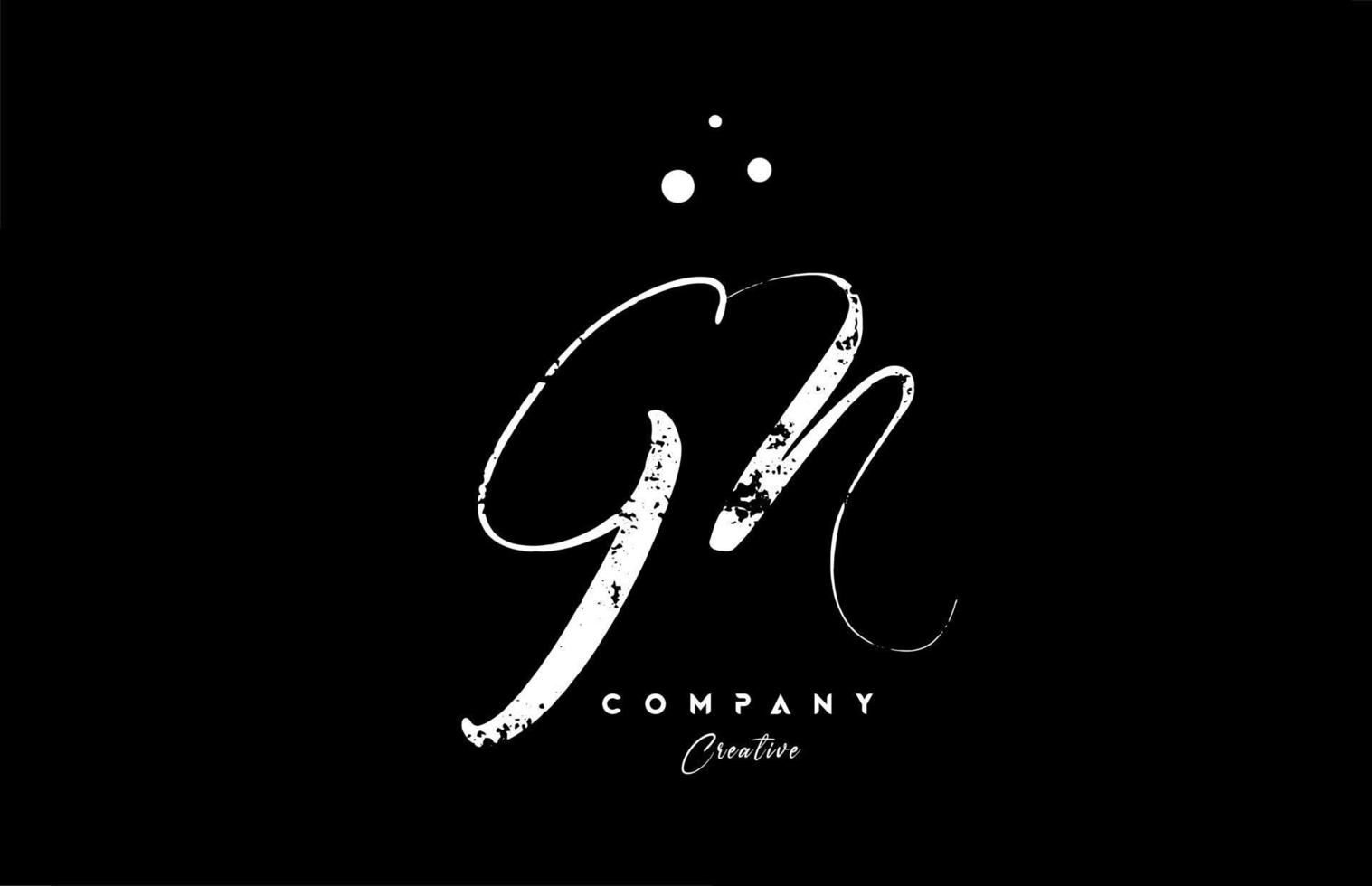 vintage GN alphabet letter logo icon combination design with dots. Creative hand written template for company vector