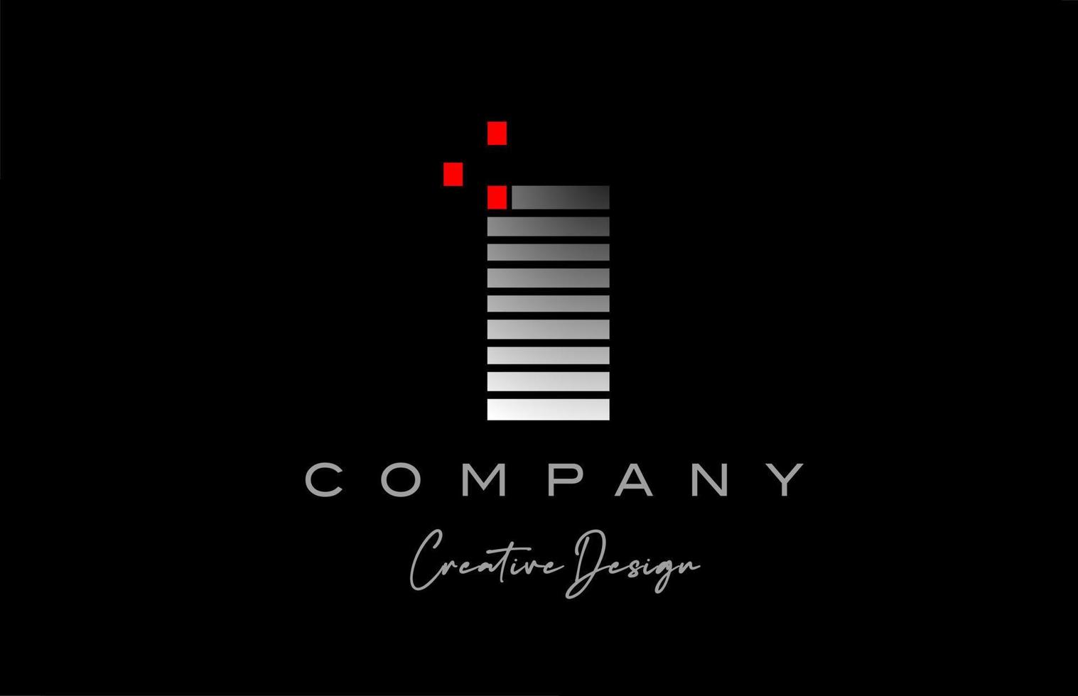I alphabet letter logo with geometric pattern line and dots. Corporate creative template design for company and business vector
