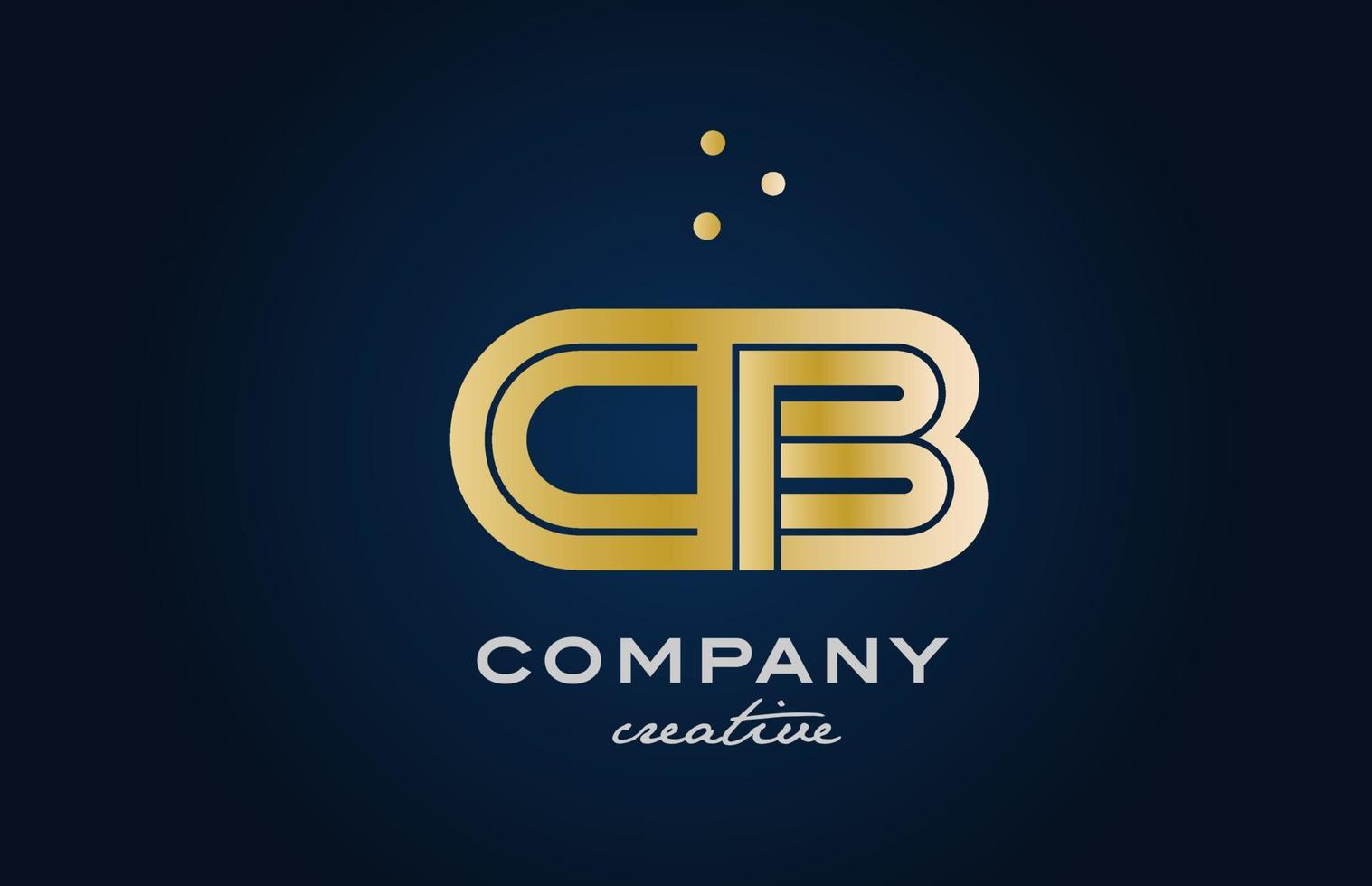 gold golden CB combination alphabet bold letter logo with dots. Joined creative template design for company and business vector