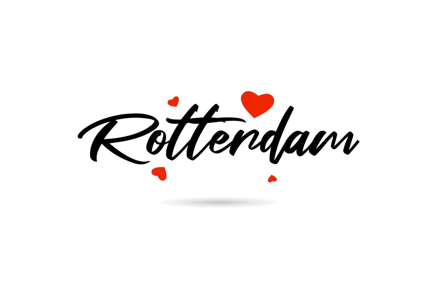 Rotterdam handwritten city typography text with love heart 20876387