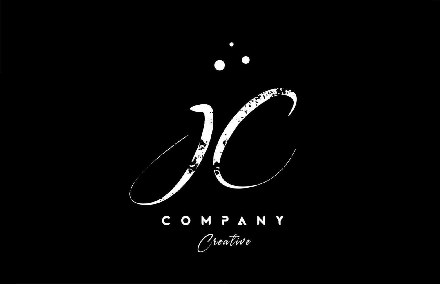 vintage JC alphabet letter logo icon combination design with dots. Creative hand written template for company vector