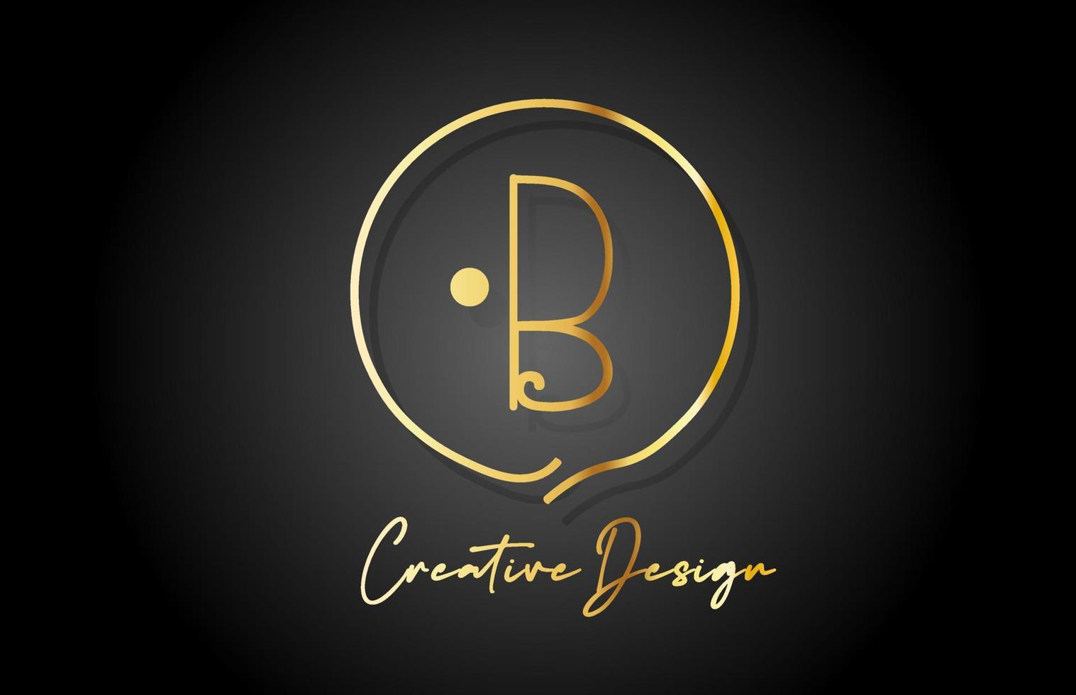 B gold yellow alphabet letter logo icon design with luxury vintage style. Golden creative template for company and business vector