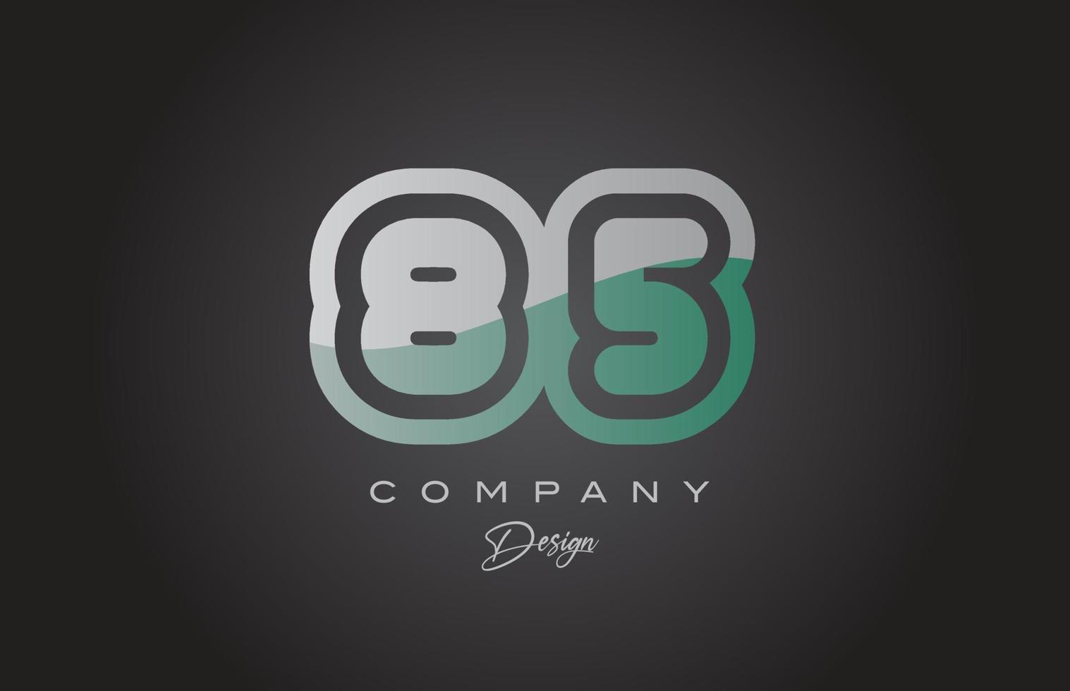 85 green grey number logo icon design. Creative template for company and business vector