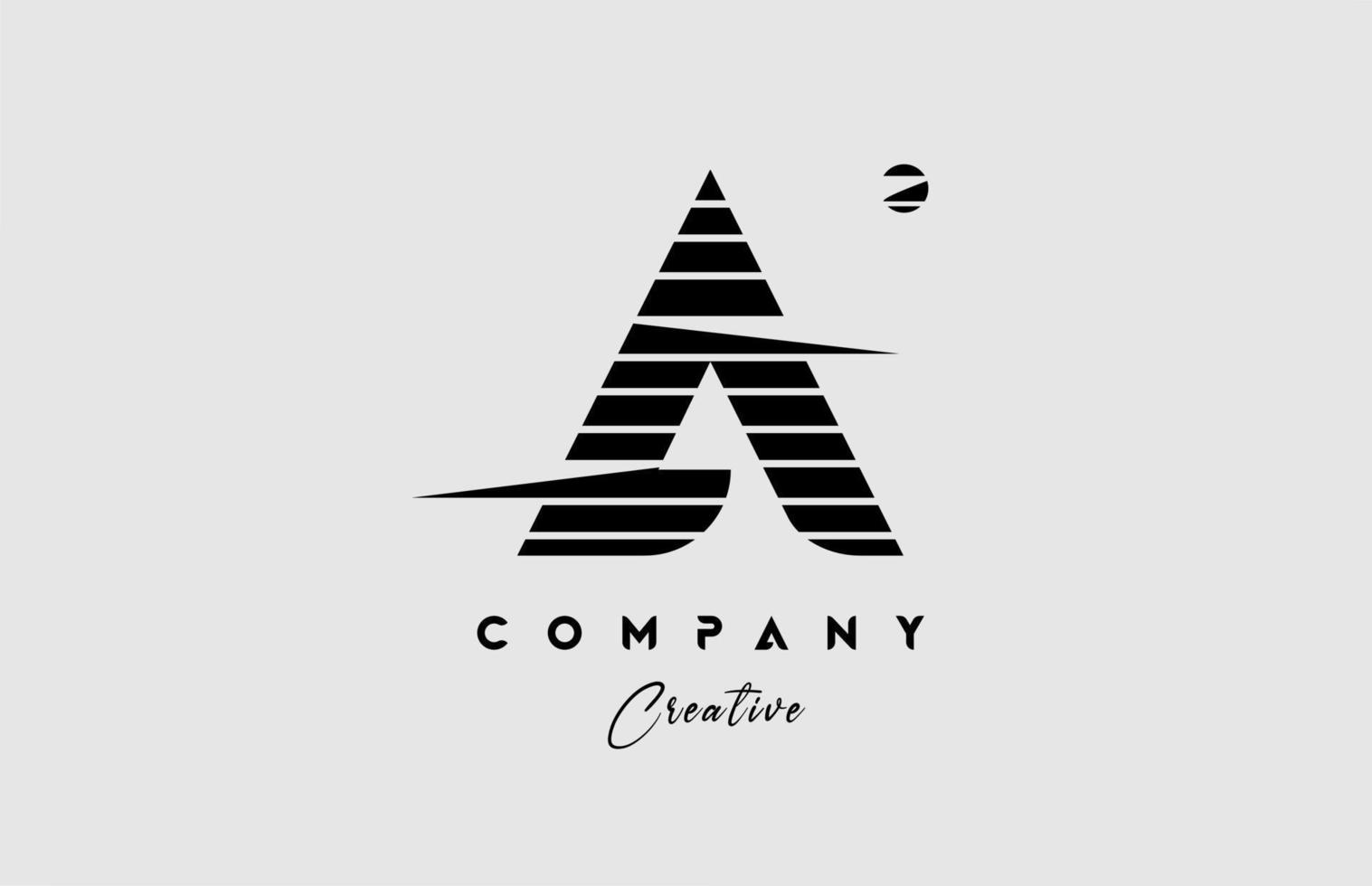 líneas un alfabeto letra logo icono diseño en negro y blanco. creativo modelo para empresa y negocio con rayas vector