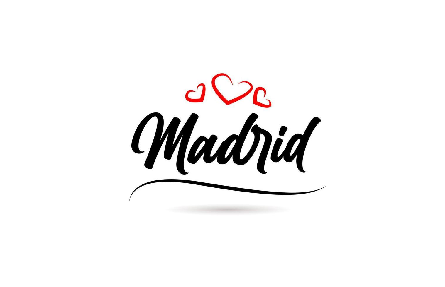 Madrid european city typography text word with love. Hand lettering style. Modern calligraphy text vector