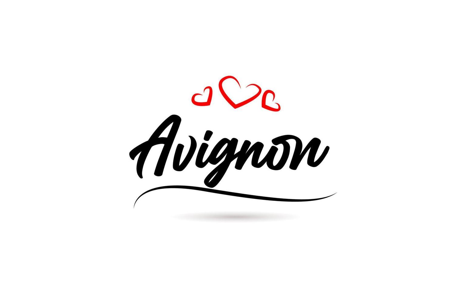 Avignon european city typography text word with love. Hand lettering style. Modern calligraphy text vector