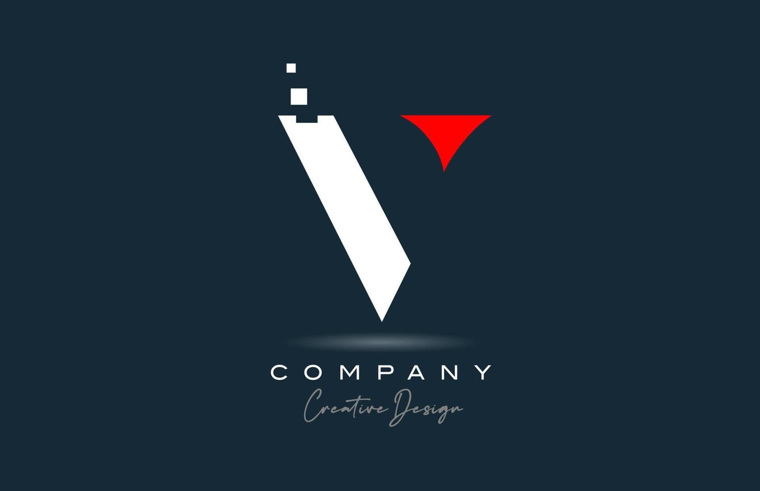 rojo blanco v alfabeto letra logo icono diseño con puntos creativo modelo para negocio y empresa vector