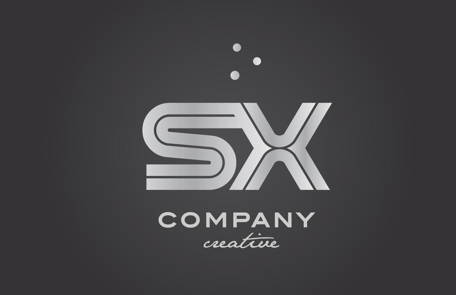 oro dorado sx combinación alfabeto negrita letra logo con puntos unido creativo modelo diseño para empresa y negocio vector
