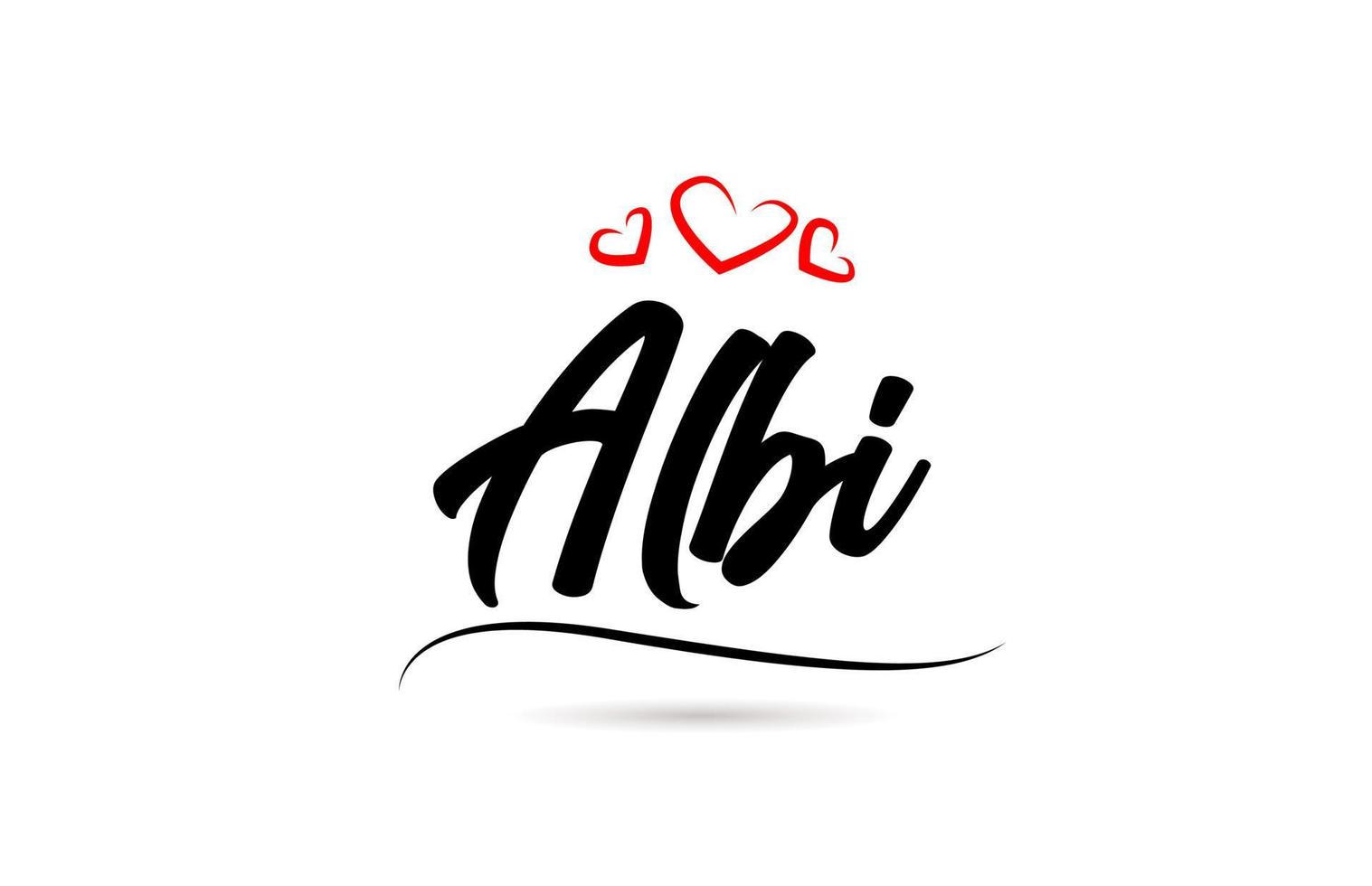 Albi european city typography text word with love. Hand lettering style. Modern calligraphy text vector