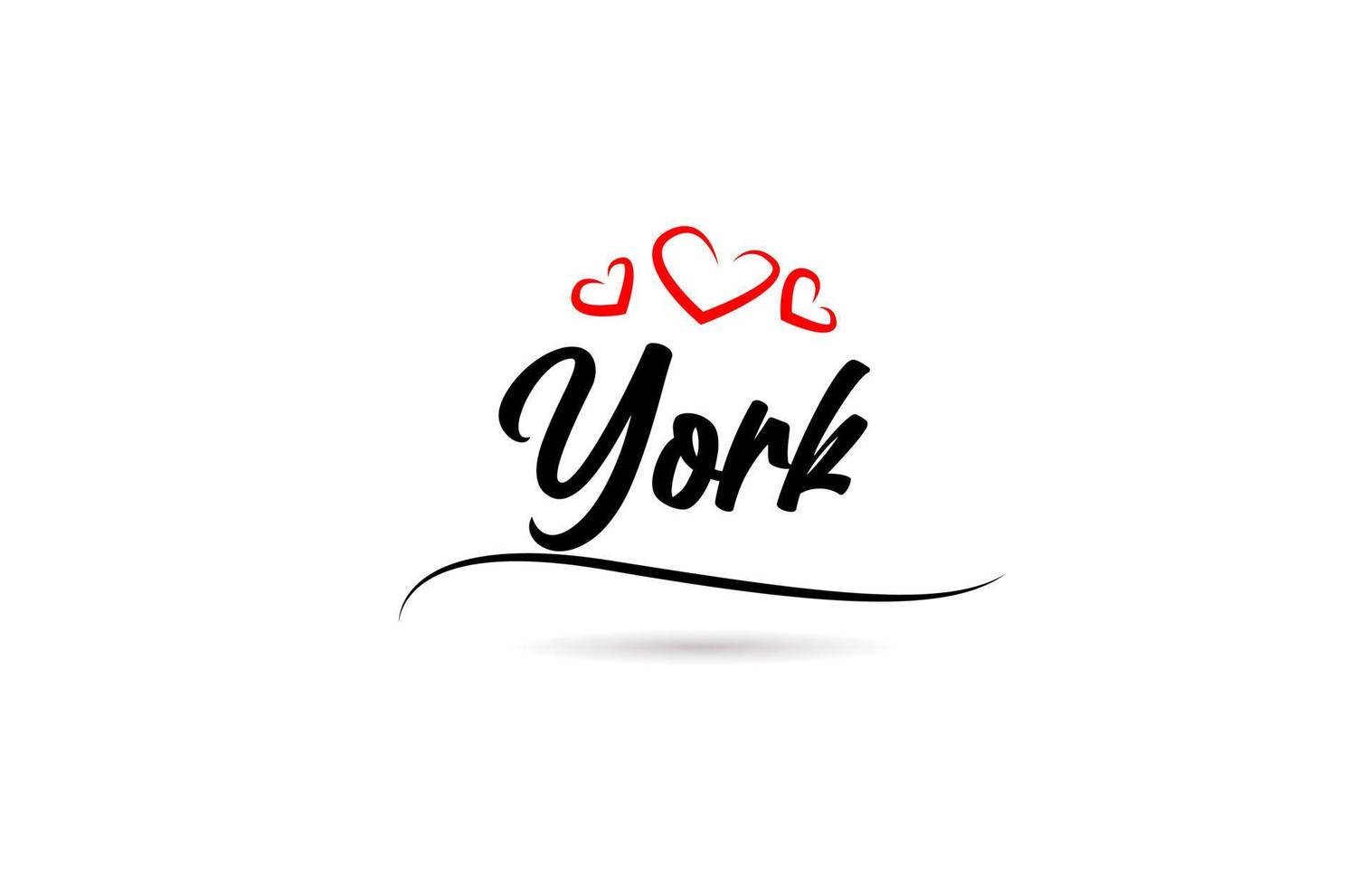York european city typography text word with love. Hand lettering style. Modern calligraphy text vector