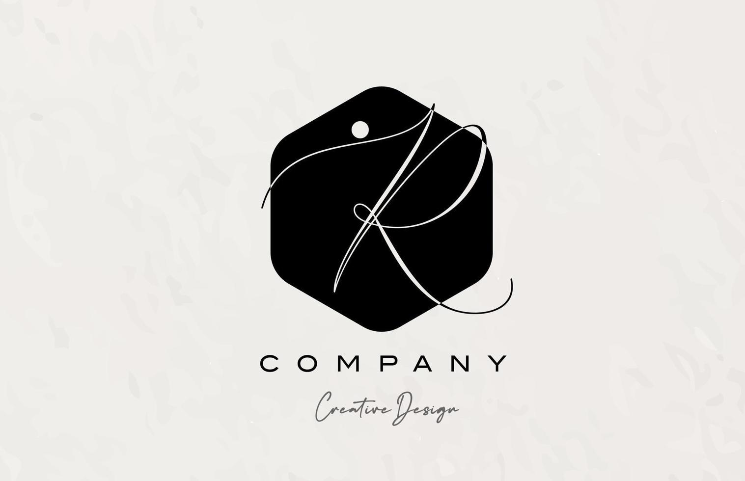 negro y blanco polígono r alfabeto letra logo icono diseño con punto y elegante estilo. creativo modelo para negocio y empresa vector