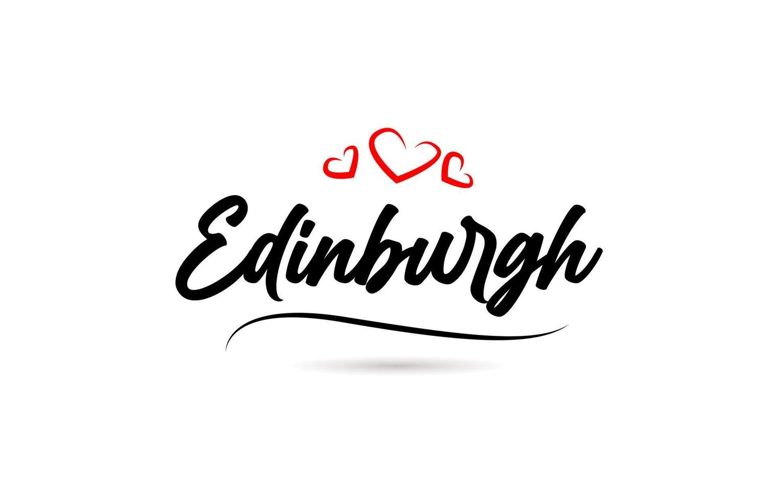 Edimburgo europeo ciudad tipografía texto palabra con amor. mano letras estilo. moderno caligrafía texto vector