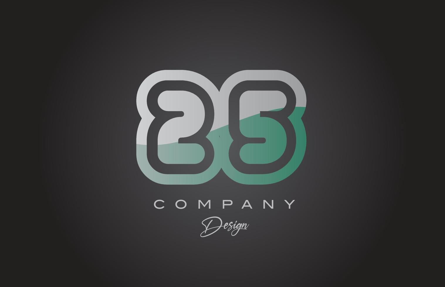 25 verde gris número logo icono diseño. creativo modelo para empresa y negocio vector