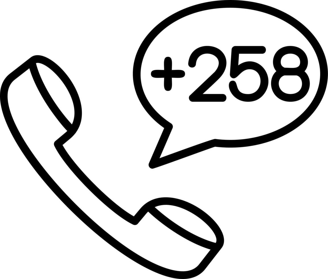 Mozambique Dial code Vector Icon