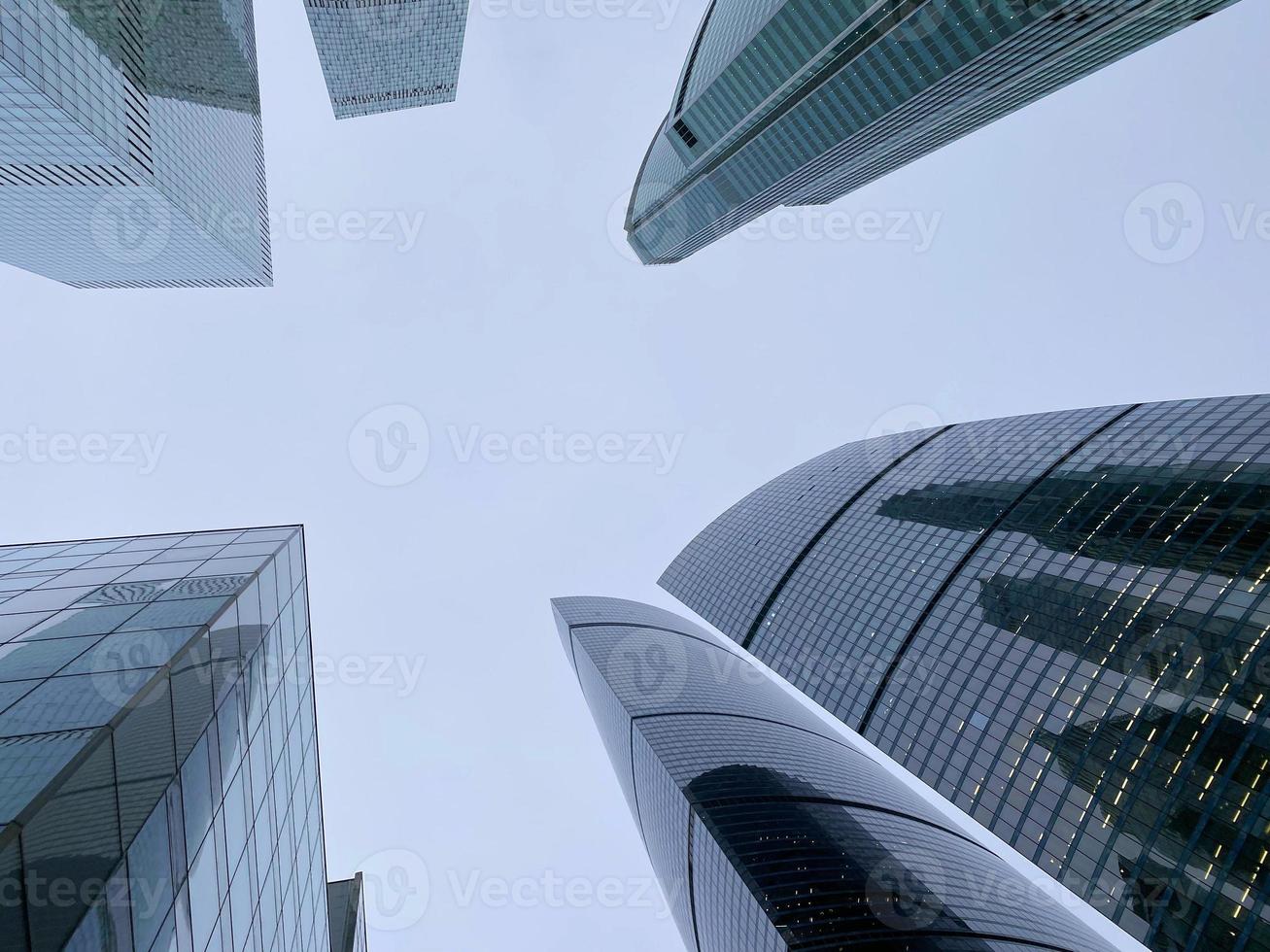 Skyscrapers against the sky, horizontal background. photo