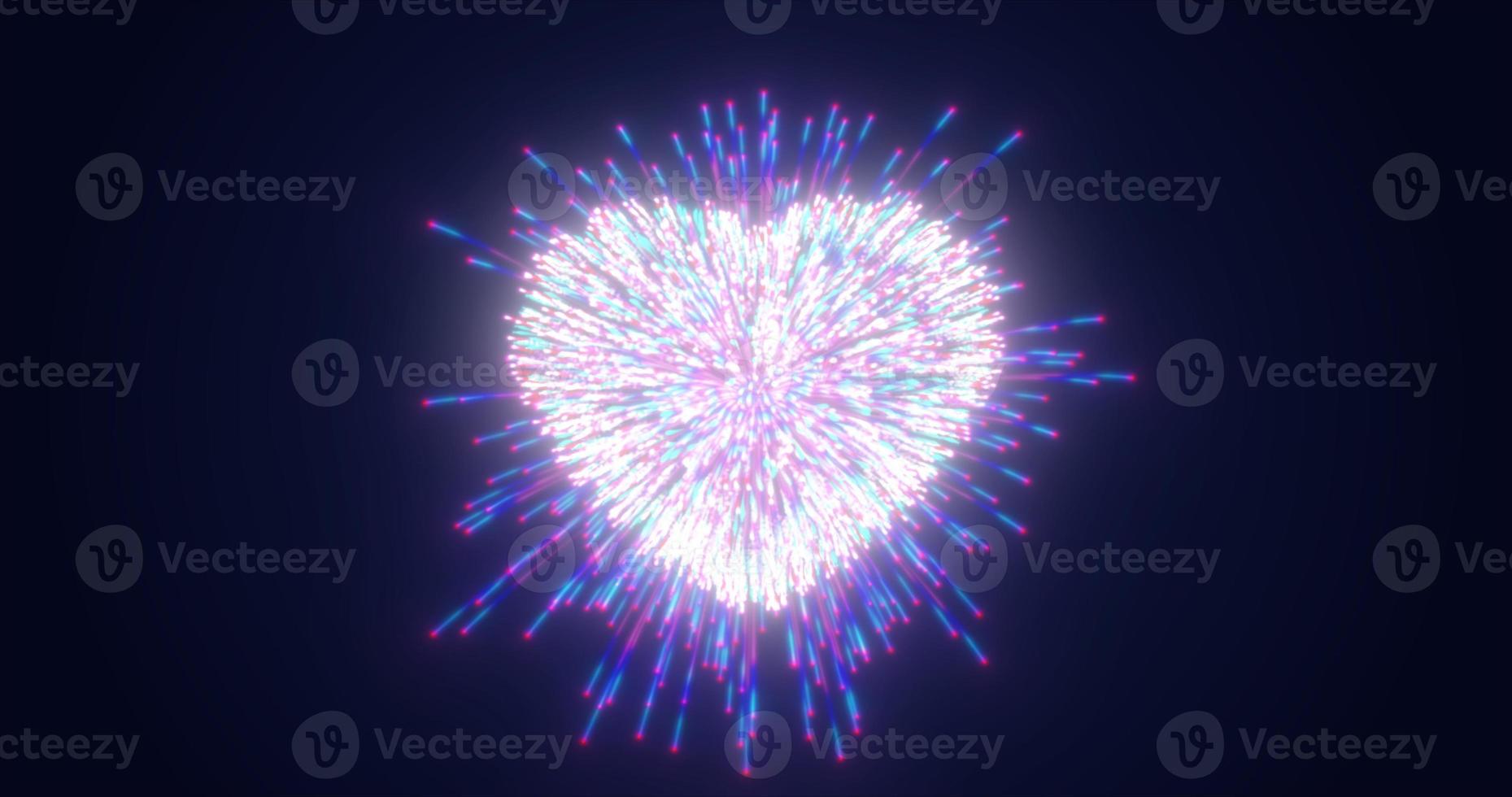 Abstract blue fireworks festive fireworks for valentine's day in the shape of a heart from glowing particles and magical energy lines. Abstract background photo