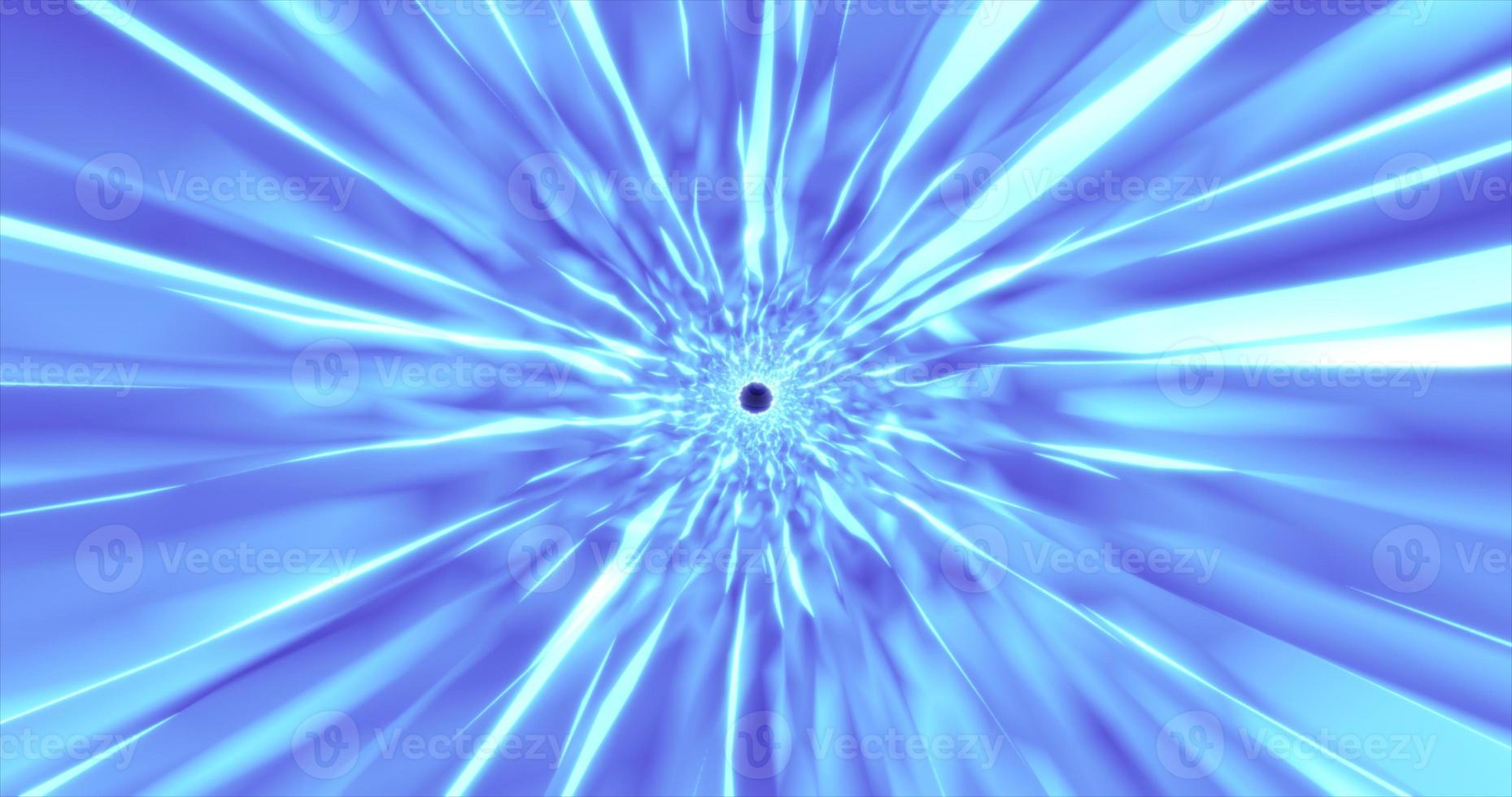 Abstract glowing blue futuristic energetic fast tunnel of lines and bands of magical energy in space. Abstract background photo