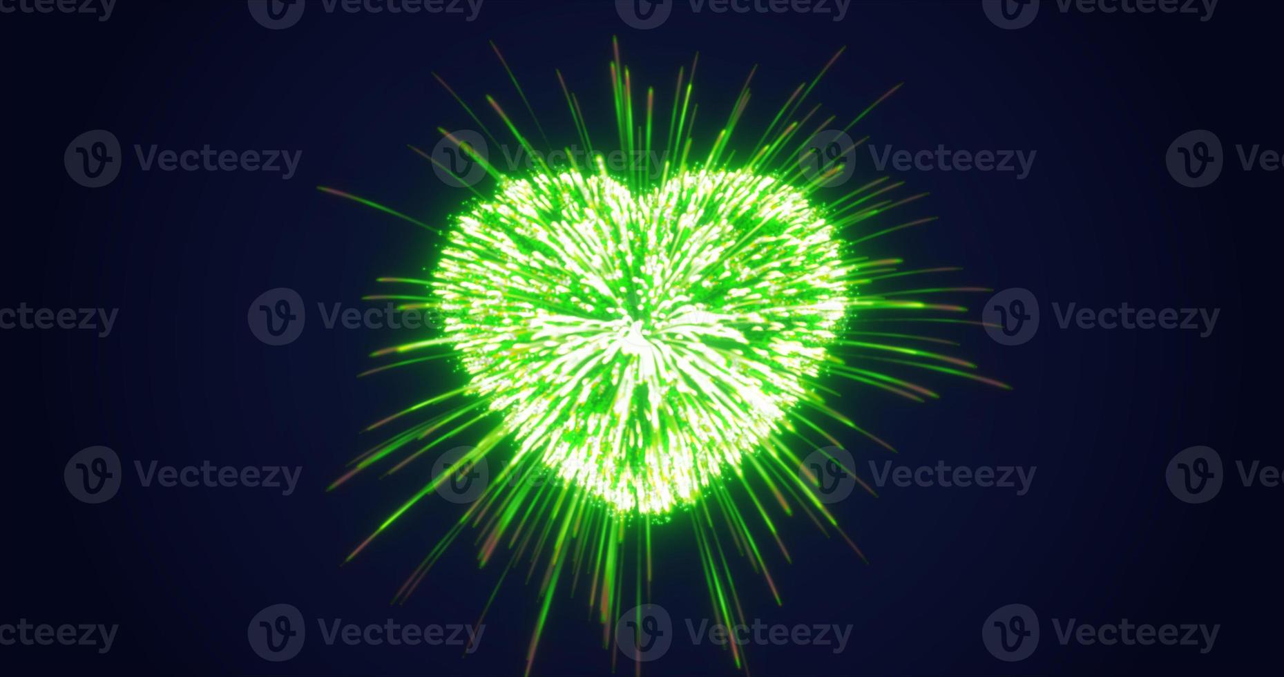 Abstract green fireworks festive fireworks for valentine's day in the shape of a heart from glowing particles and magical energy lines. Abstract background photo