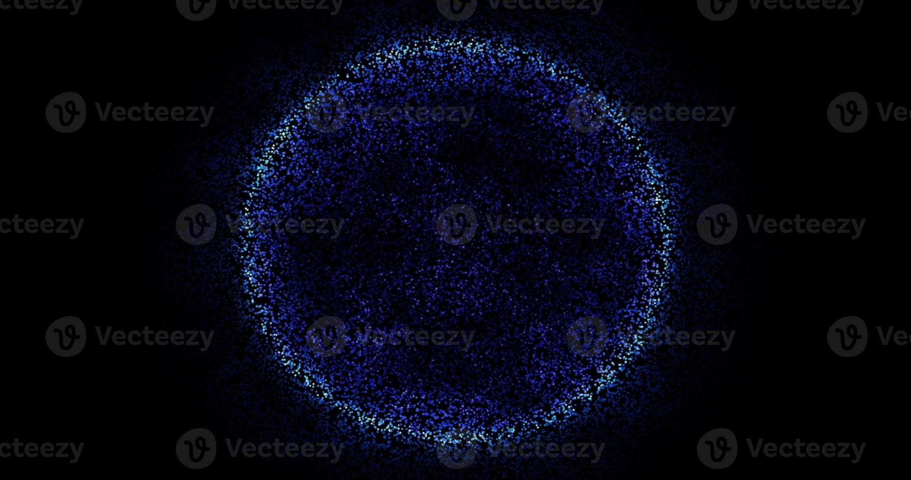 Abstract blue energy round sphere glowing with particle photo