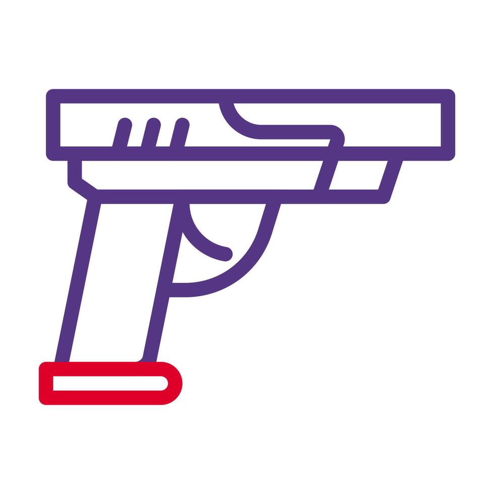 pistola icono duocolor rojo púrpura estilo militar ilustración vector Ejército elemento y símbolo Perfecto.