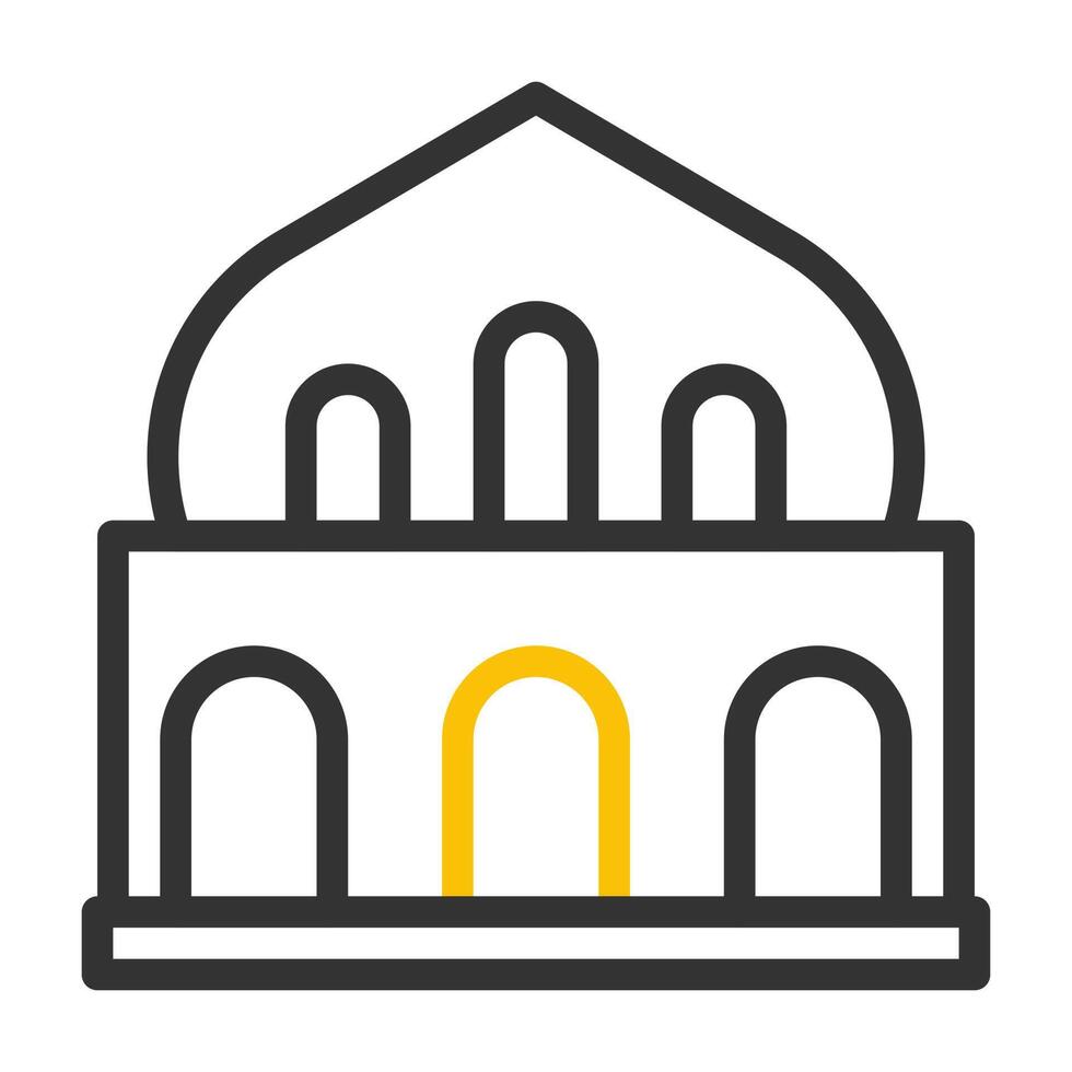 mosque icon duocolor grey yellow style ramadan illustration vector element and symbol perfect.