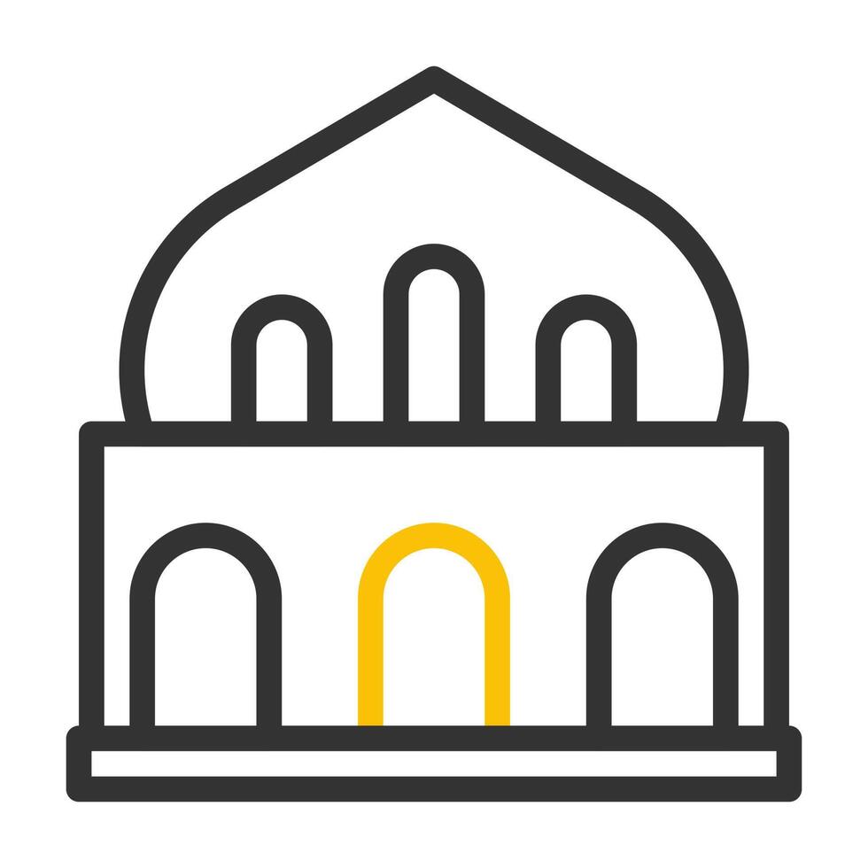 mezquita icono duocolor gris amarillo estilo Ramadán ilustración vector elemento y símbolo Perfecto.