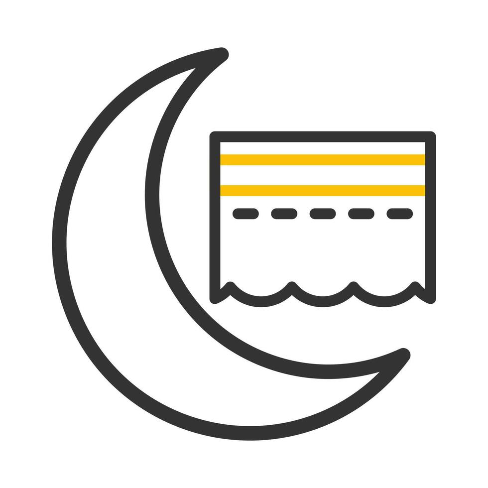 kaaba icon duocolor grey yellow style ramadan illustration vector element and symbol perfect.