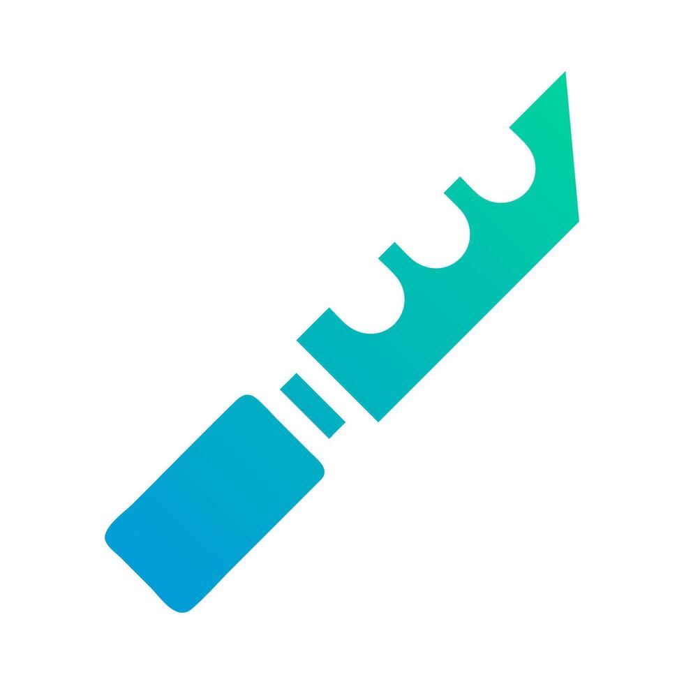 cuchillo icono sólido degradado verde azul estilo militar ilustración vector Ejército elemento y símbolo Perfecto.