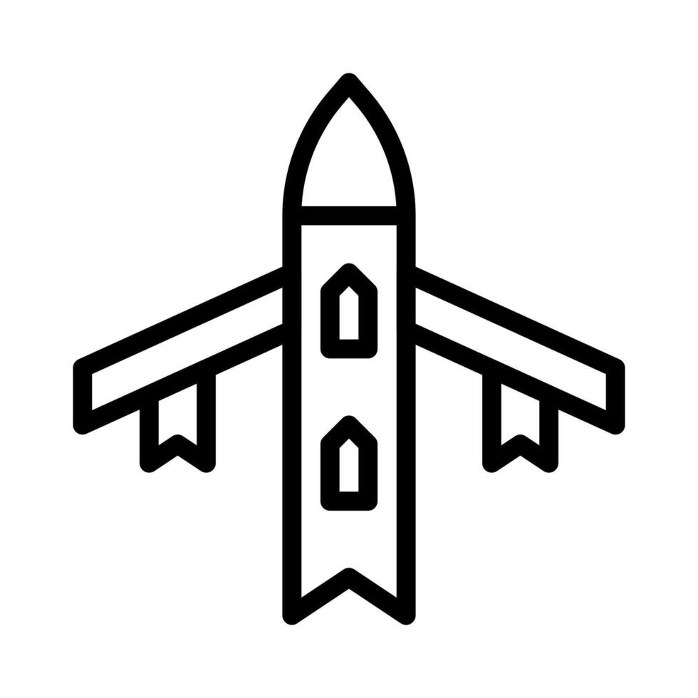 airplane icon outline style military illustration vector army element and symbol perfect.