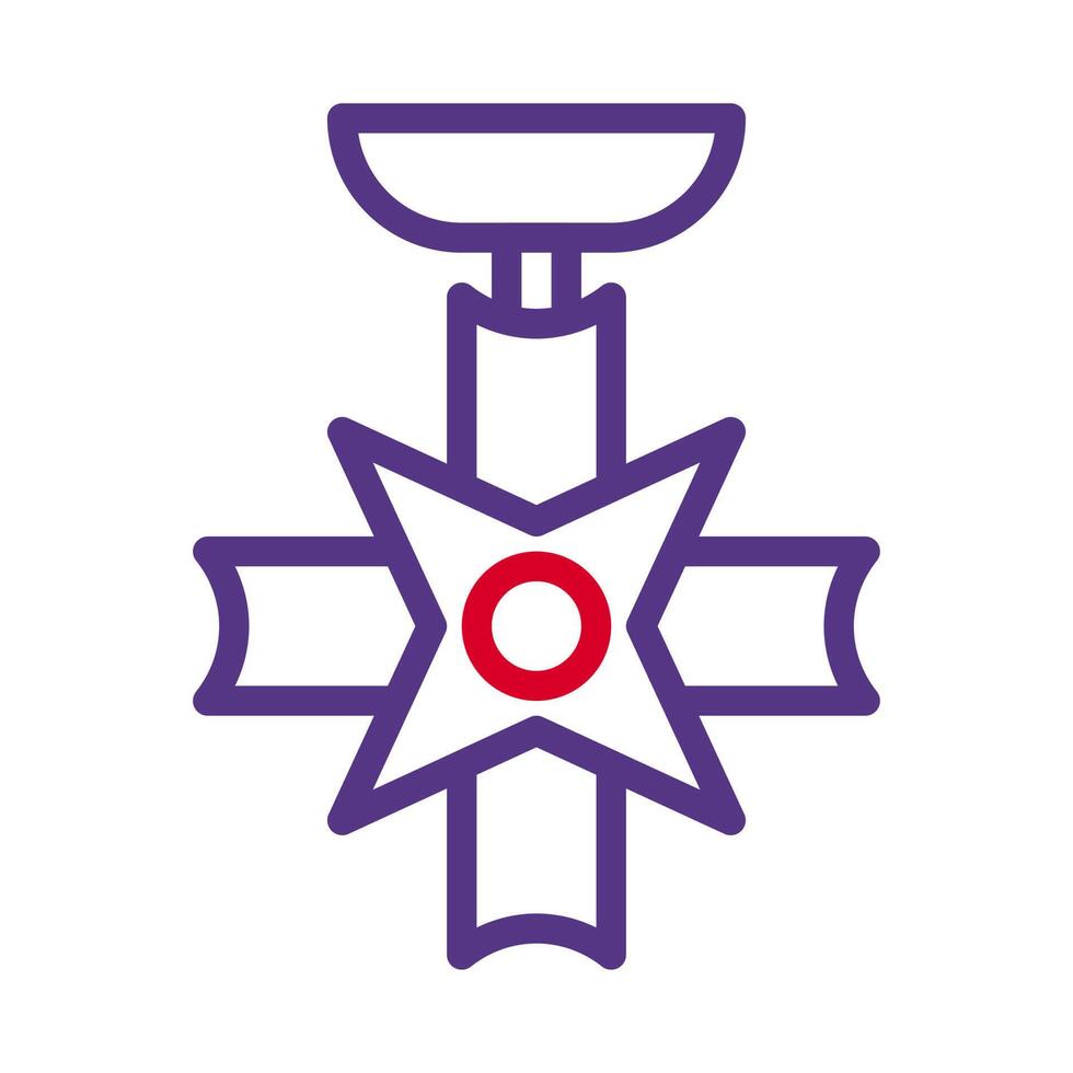 medal icon duocolor red purple style military illustration vector army element and symbol perfect.