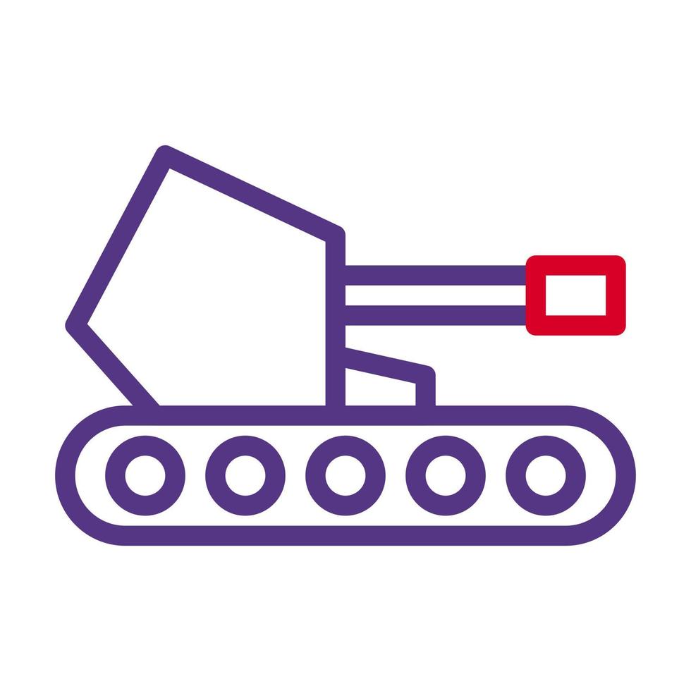 tanque icono duocolor rojo púrpura estilo militar ilustración vector Ejército elemento y símbolo Perfecto.