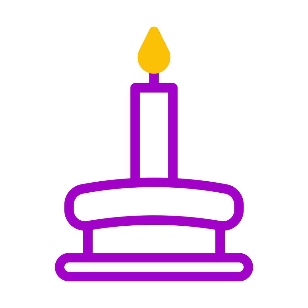 candle icon duotone purple yellow style ramadan illustration vector element and symbol perfect.