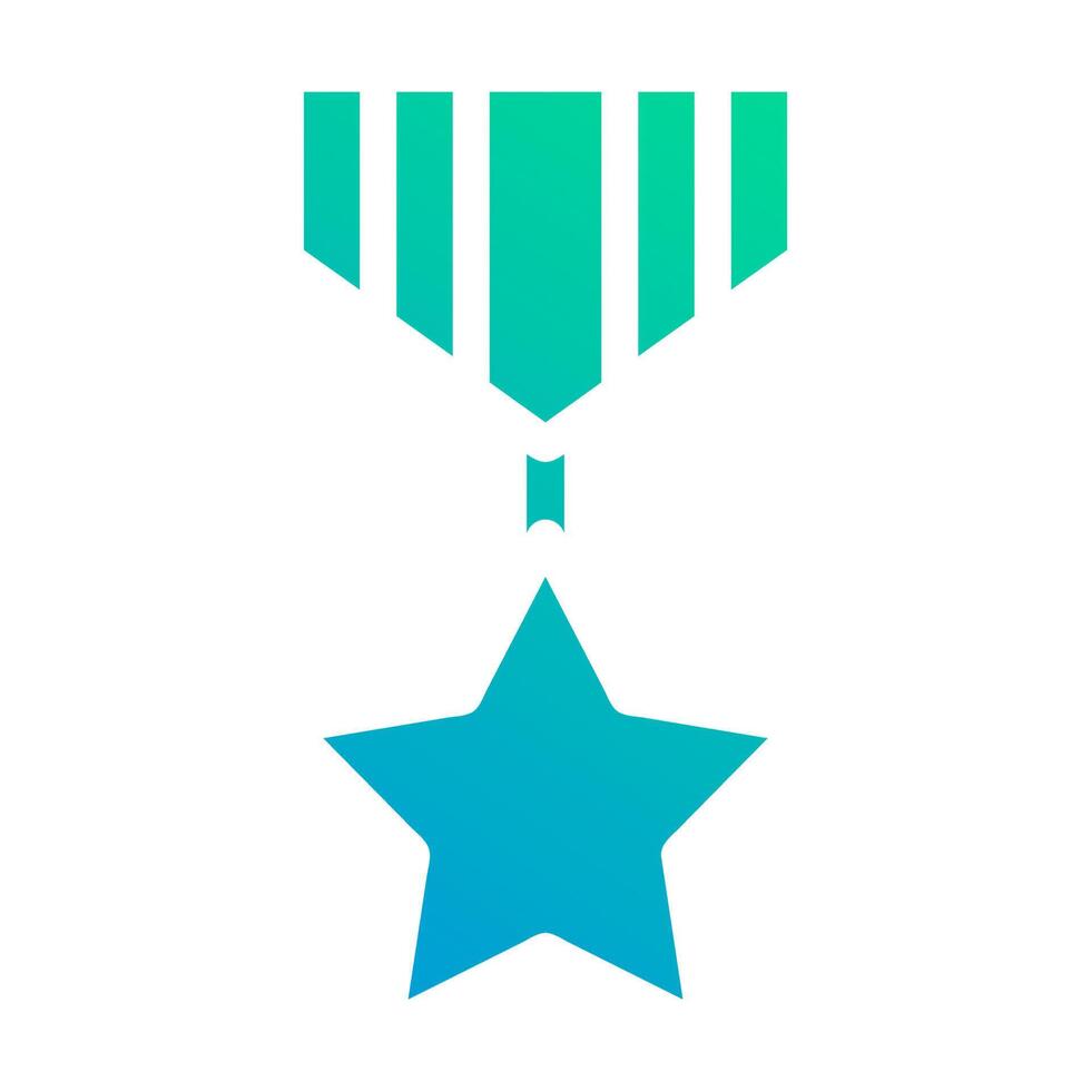 medal icon solid gradient green blue style military illustration vector army element and symbol perfect.