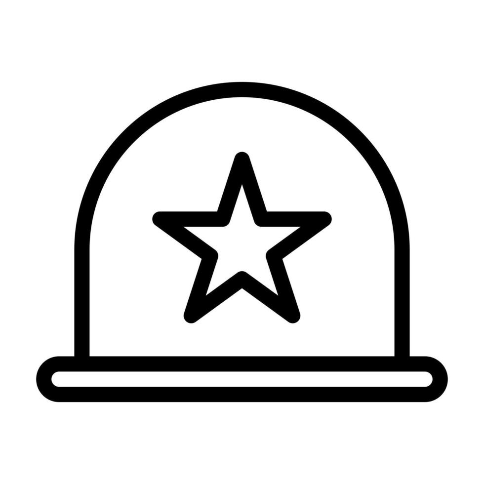 helmet icon outline style military illustration vector army element and symbol perfect.