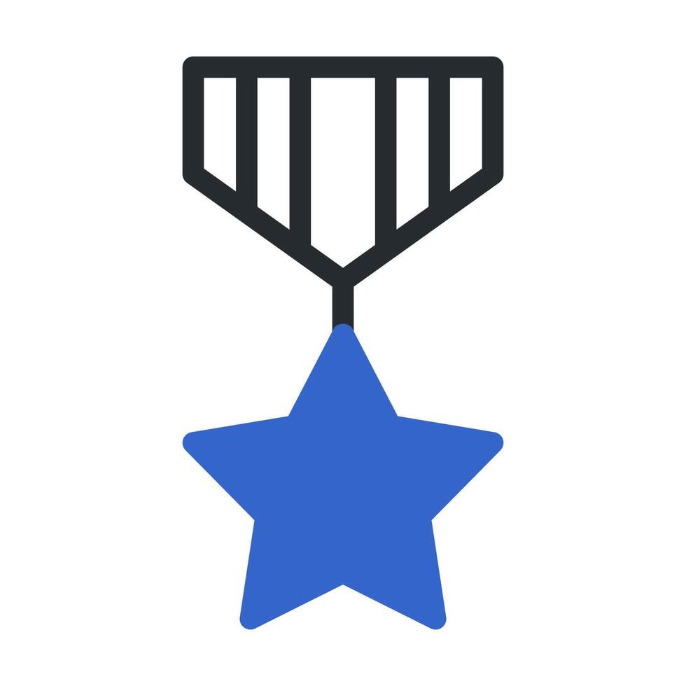 medal icon duotone grey blue style military illustration vector army element and symbol perfect.