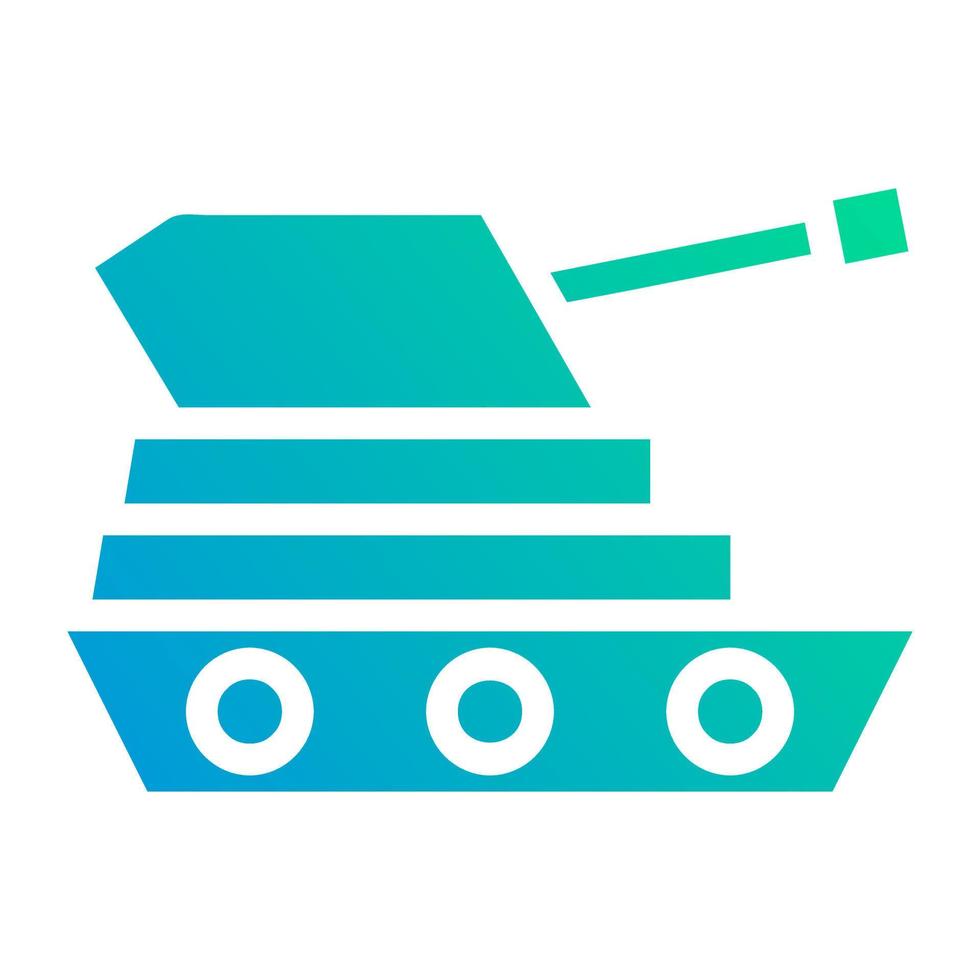 tanque icono sólido degradado verde azul estilo militar ilustración vector Ejército elemento y símbolo Perfecto.