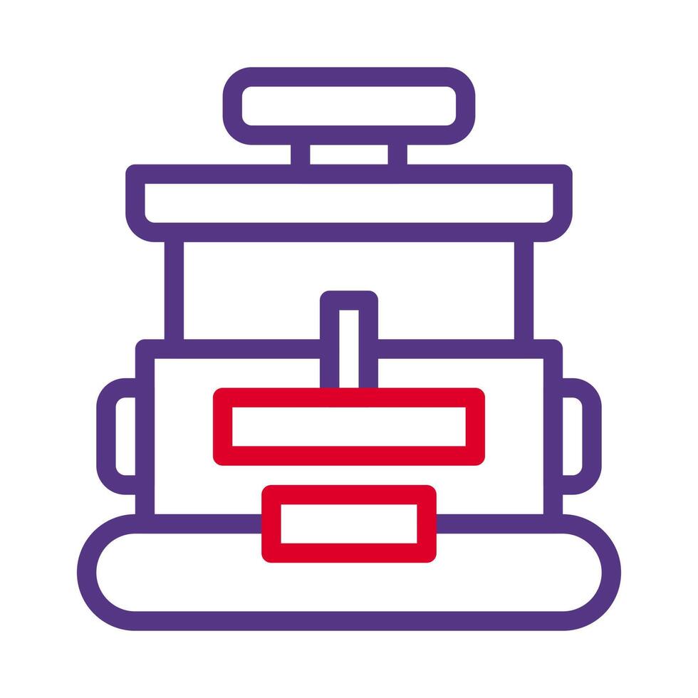 backpack icon duocolor red purple style military illustration vector army element and symbol perfect.