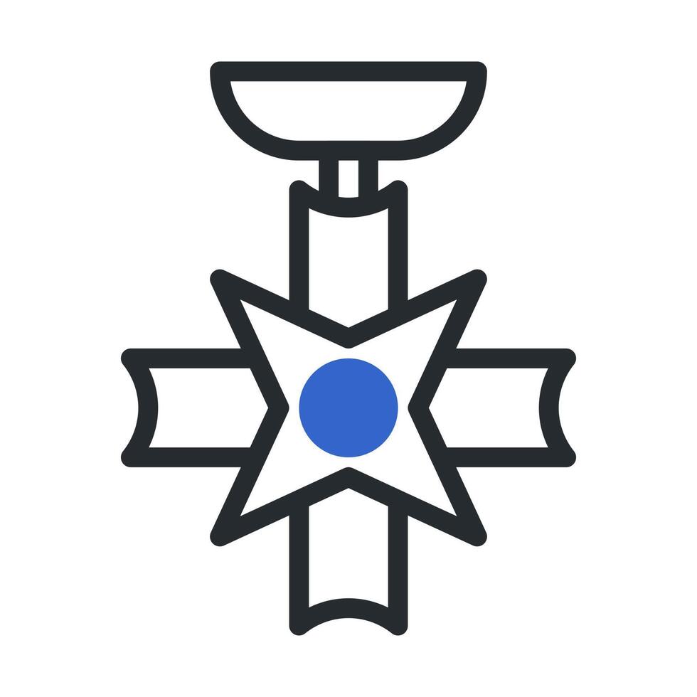 medal icon duotone grey blue style military illustration vector army element and symbol perfect.