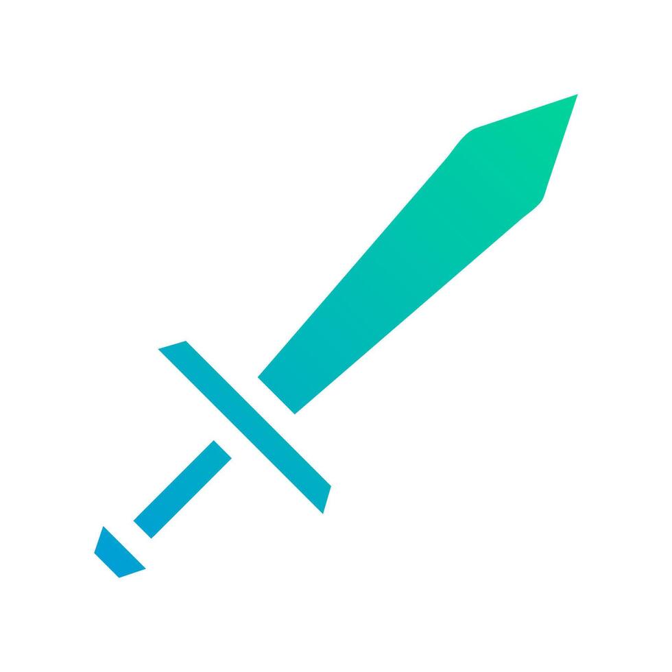 espada icono sólido degradado verde azul estilo militar ilustración vector Ejército elemento y símbolo Perfecto.