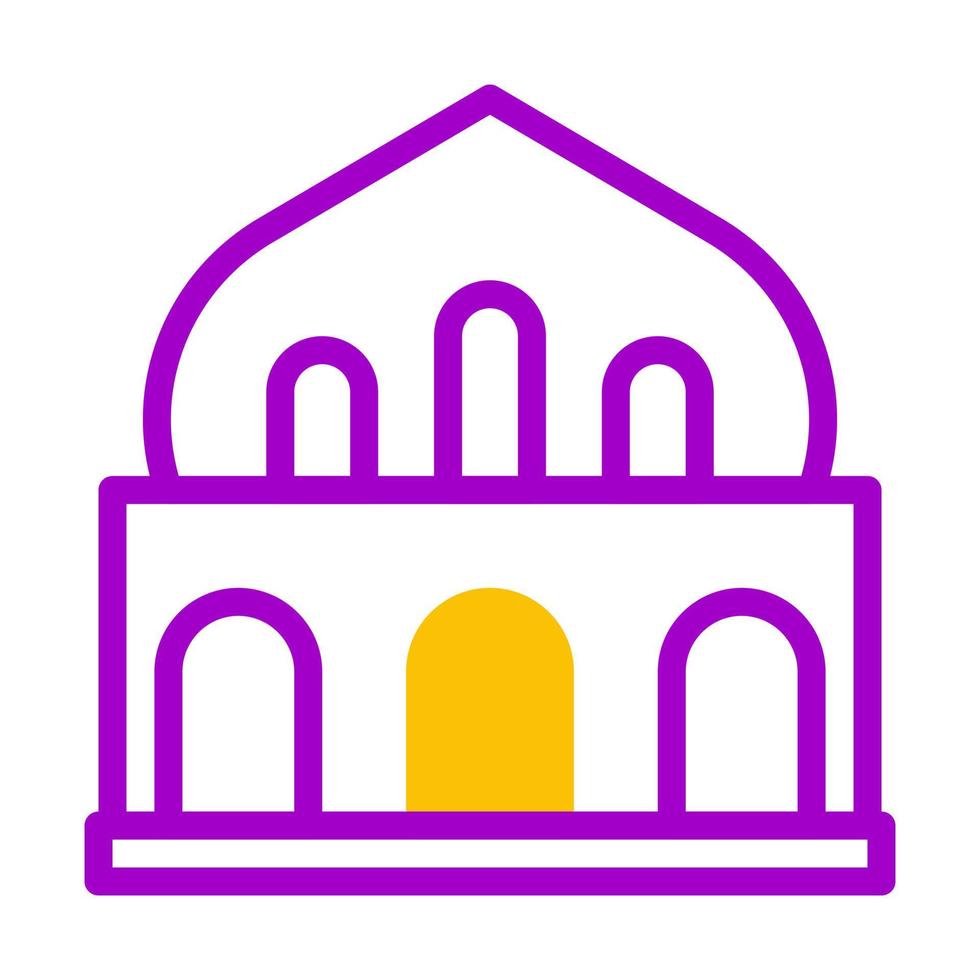 mosque icon duotone purple yellow style ramadan illustration vector element and symbol perfect.