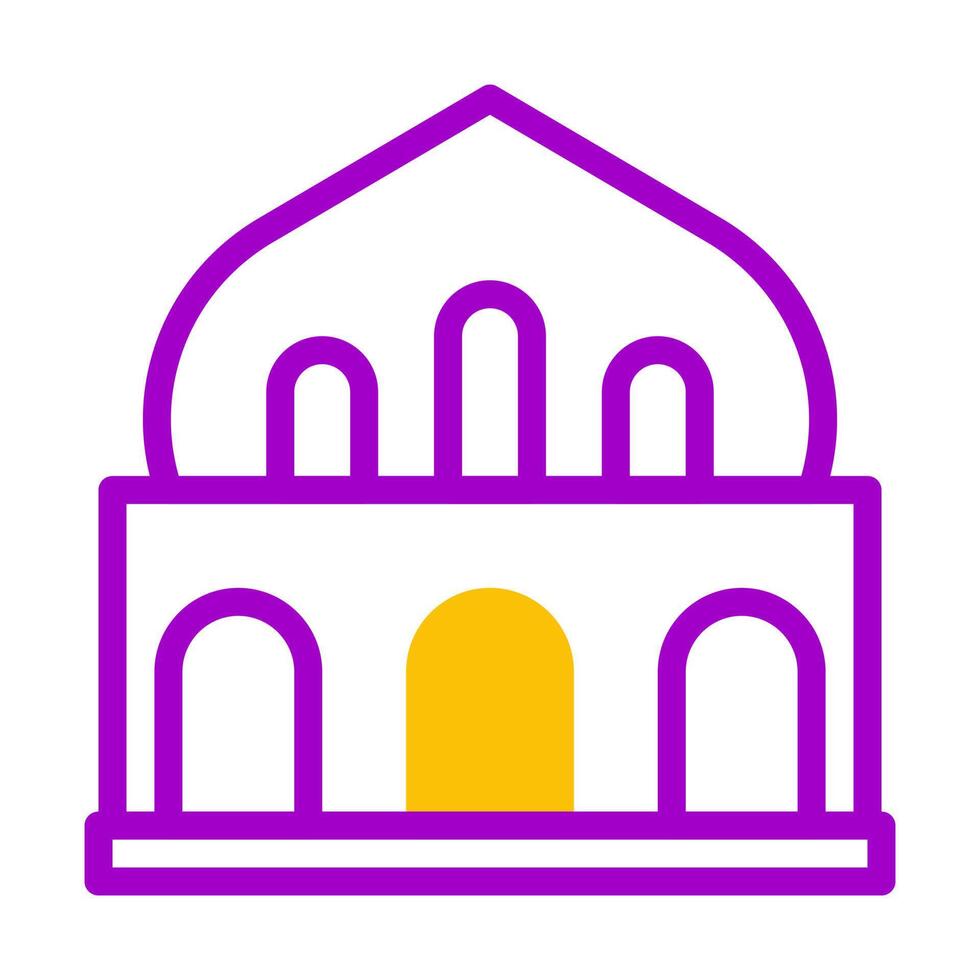 mosque icon duotone purple yellow style ramadan illustration vector element and symbol perfect.