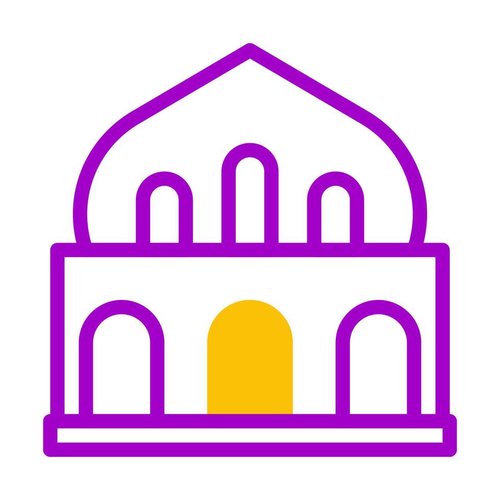 mosque icon duotone purple yellow style ramadan illustration vector element and symbol perfect.