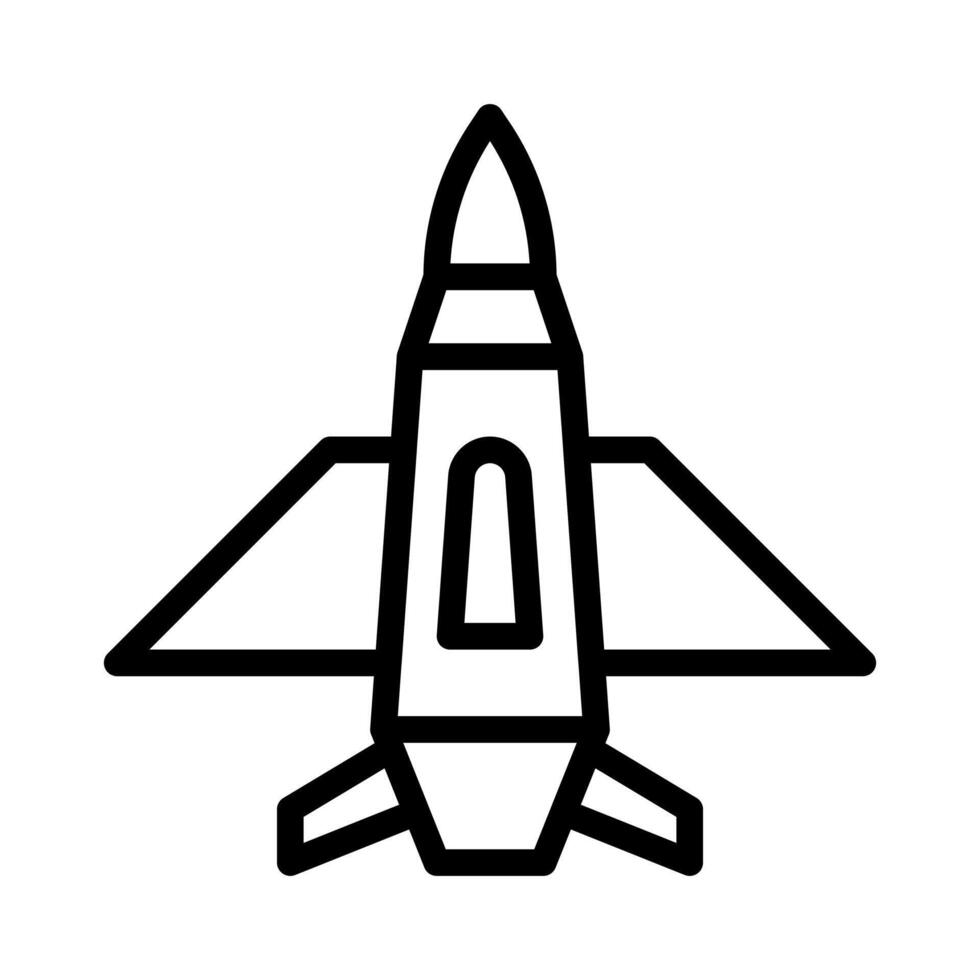 airplane icon outline style military illustration vector army element and symbol perfect.