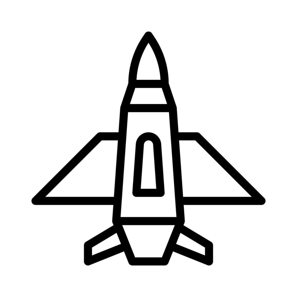 airplane icon outline style military illustration vector army element and symbol perfect.