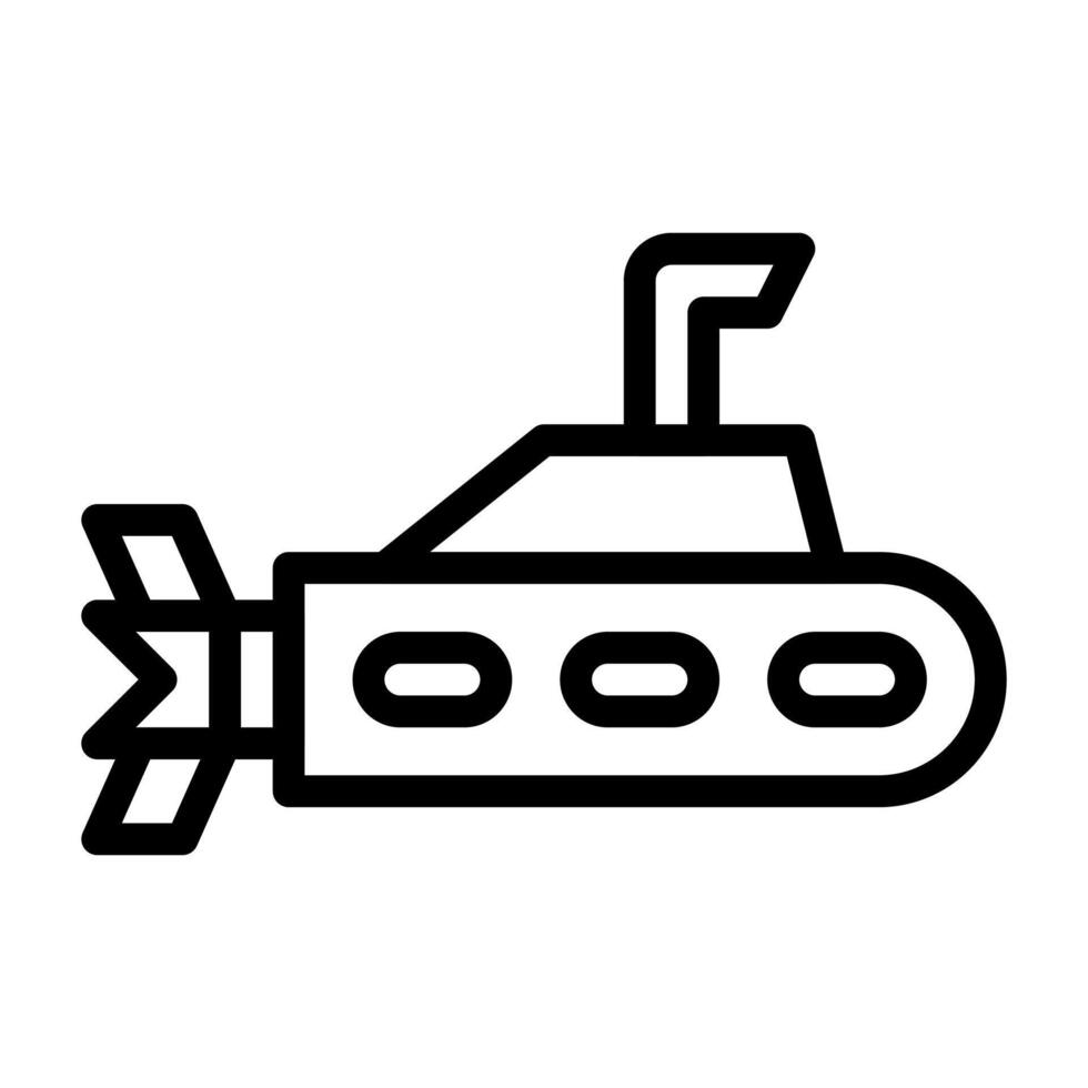 submarine icon outline style military illustration vector army element and symbol perfect.