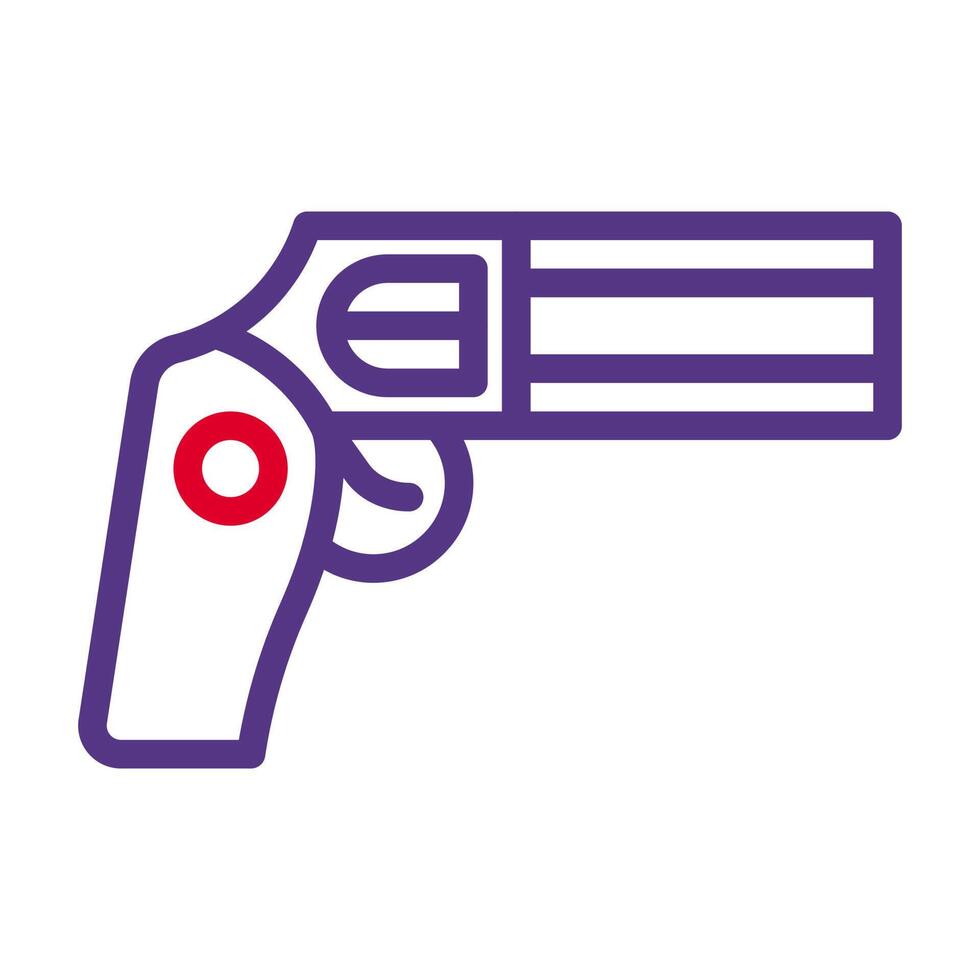 pistola icono duocolor rojo púrpura estilo militar ilustración vector Ejército elemento y símbolo Perfecto.